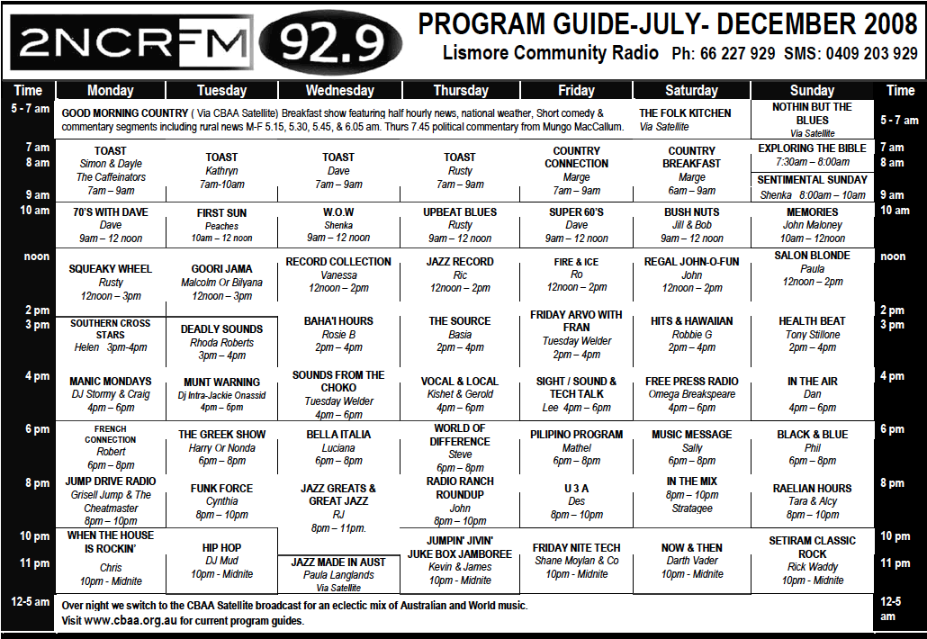 program guide